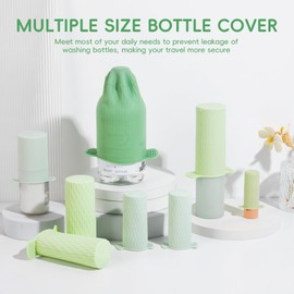 Fundas para botellas para viajes, fundas elásticas a prueba de fugas, fundas de contenedores de tamaño de viaje, esenciales para vacaciones para mujeres, funda de varios tamaños, ideal para varios
