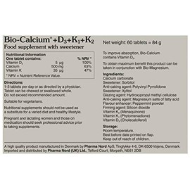 Pharma Nord Bio-Calcium + D3 + K1 + K2 60 Tablets (Pack of 2)