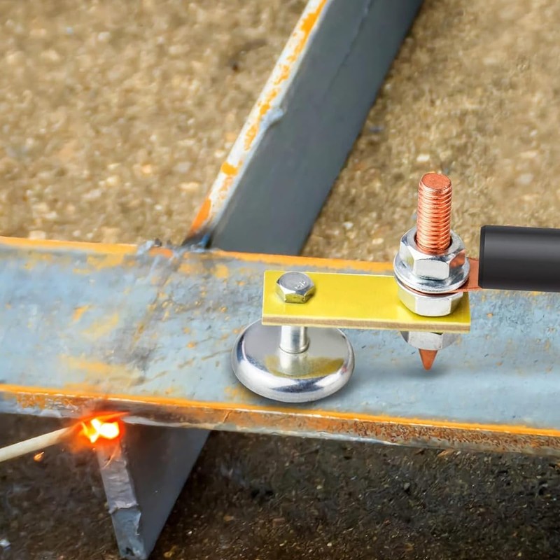 2PCS Magnetic Welding Ground Clamps - Strong Magnet Head Support