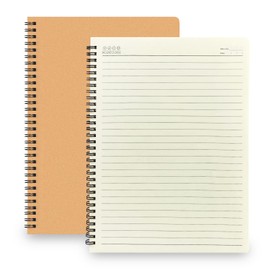 TAOBWN 2 Pack A4 Lined Notebook 120 Pages/60 Sheets Wirebound Spiral Notebook Kraft Cover Note Book for Students Travelers Business Office School Study