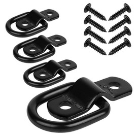 JCHL D Rings Tie Down Anchors Hooks for Trailer Truck Bed Bracket Enclosed Points Pickup Camper Surface Mount D-Ring Heavy Duty 1/4" 2400 Pound Capacity (4-Pack)