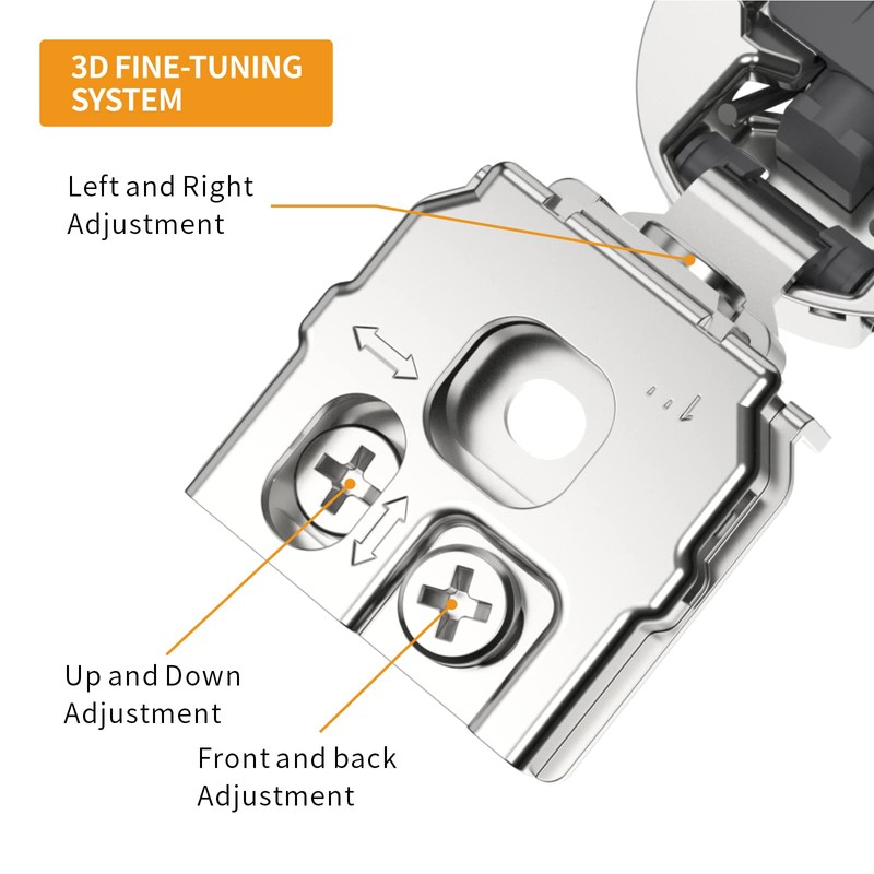 Chibery 30 Pack 1" Overlay 3D Soft Close Concealed Hinge