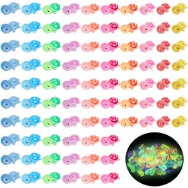 GSrenyu 100 Pcs Mini Turtles Luminous Mini Resin Turtle Mini Resin Animals Tiny Turtle Small Sea Turtles Marine Animals Miniature Turtles Mini Figures for Garden Fish Tank Aquarium Dollhouse Decor