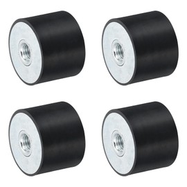 sourcing map 4Pcs 40 x 30mm M10 Thread Female Rubber Mounts, Vibration Isolators, Replaces Anti Vibration Pads Flat Silent Block Base Block