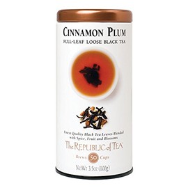 The Republic of Tea Cinnamon Plum Black Full-Leaf Tea, 3.5 Ounces / 50-60 Cups