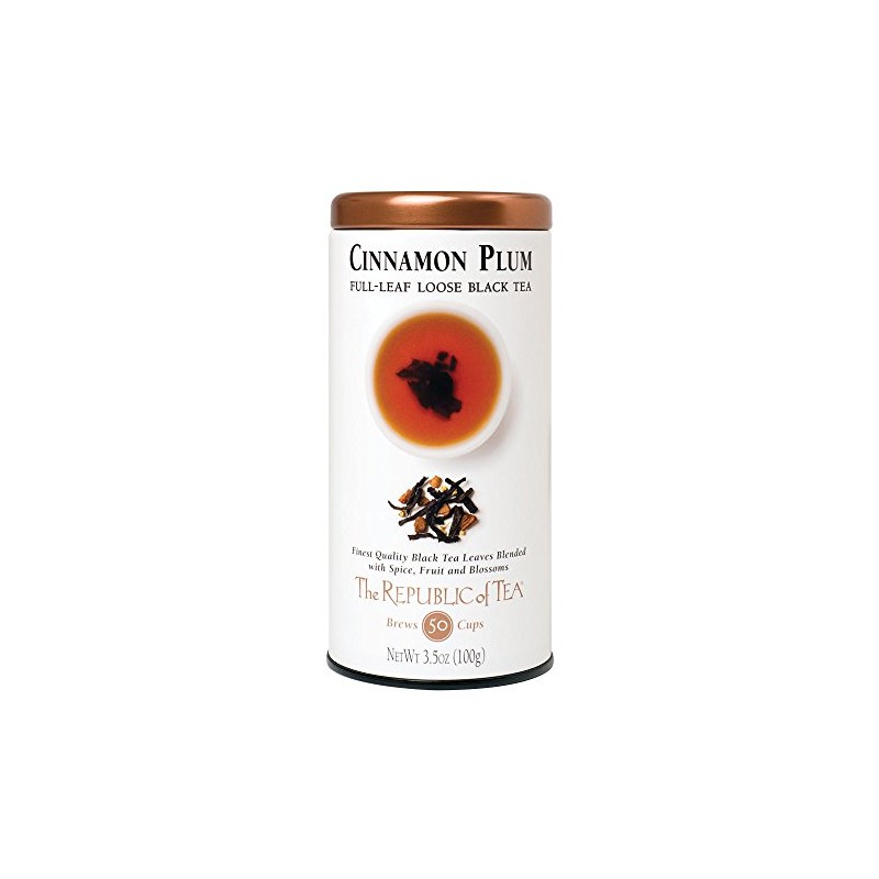 The Republic of Tea Cinnamon Plum Black Full-Leaf Tea, 3.5