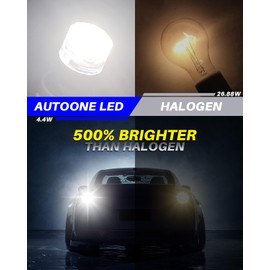 AUTOONE Upgraded 1156 LED Bulb White, 500% Super Bright, 7506 BA15S P21W LED Replacement with Projector for Backup Reverse Tail Brake DRL Signal Parking Lights, Pack of 2