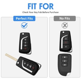 WORCAS Key Fob Case Cover Shell Compatible with Toyota 4 Button Avalon Camry Corolla Fortuner Highlander Levin RAV4 LE Sequoia Sienna Tacoma Tundra Yaris(Celadon Pattern)