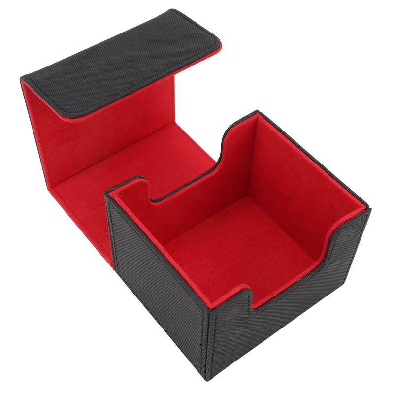 Card Storage Box Multipurpose Large Capacity Flip Side Insert PU