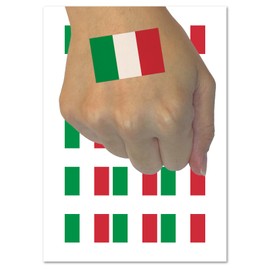 Italy Flag Temporary Tattoo Water Resistant Fake Body Art Set Collection - 15 2" Tattoos (1 Sheet)