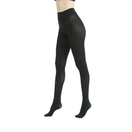CACCICO 80D Semi Opaque Tights for Women Stretchable High Waist Womens Stockings Soft Pantyhose with 20+ Colors Black-L
