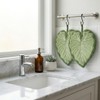 Sisher 2 Pack Cute Leaf Shaped Hand Towel,Kitchen Hand Towels