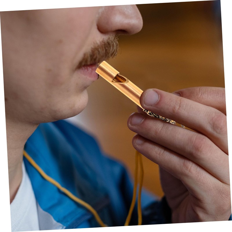 LABRIMP Portable Copper Whistle Keychain Loud Camping Whistle for Hiking