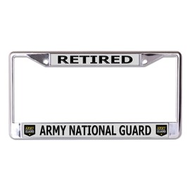 U.S. Army National Guard Retired Chrome License Plate Frame