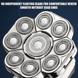 5-in-1 Men's Electric Shaver For Men Shaving Machine Beard Trimmer 9D Floating Blade Washable LED Display  USB Recharge Hair Cutting Machine for Home,Valentine's Day gift