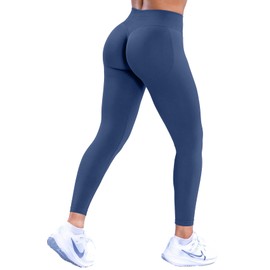 TRYTO Impact Leggings Hidden Scrunch Sports Seamless Yoga Pants Women Workout Fitness Gym Outdoor Legging Slate Grey, Small