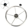 Amarine Made 5-Spoke 13-1/2 Inch Destroyer Style Stainless Boat Steering