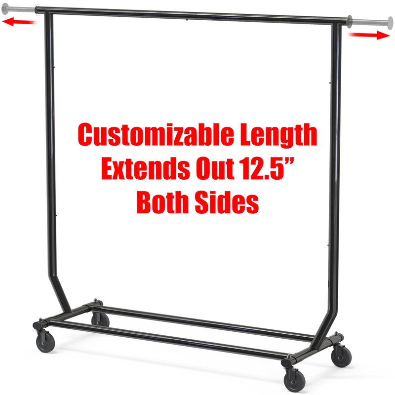 Simple Houseware Supreme Commercial Grade Clothing Garment Rack, Black