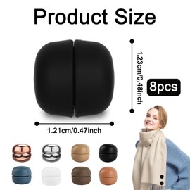 8 Pcs Hijab Magnets, No Snag Hijab Magnets Pinless Broches Pins, Multi-Purpose Magnetic Scarf Clasps for Women Men Clothing Clothes Scarf Pins