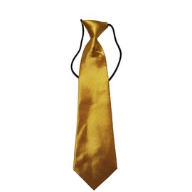 Elastic Boys Neck Tie, Child Kids School Boys Tie Soft Polyester For Formal Wear, Weddings, Prom, Celebration, parties(Gold)
