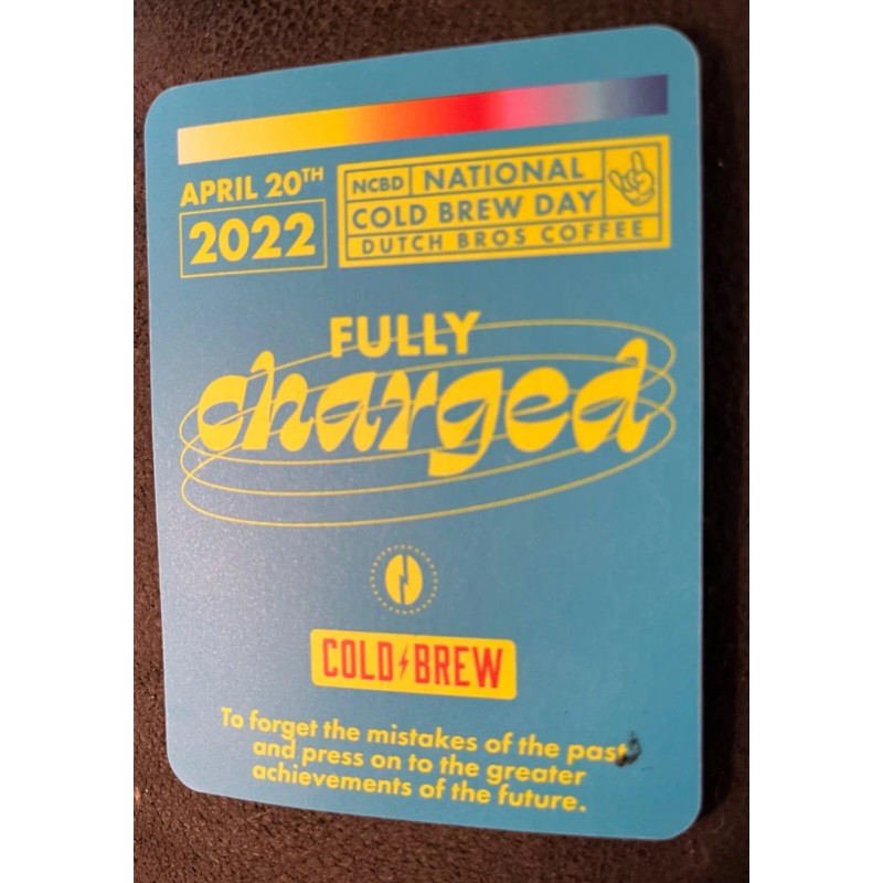 Dutch Bros Coffee Sticker National Cold Brew Day Holographic Blue