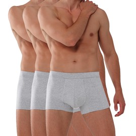 KARSWATT Washable Absorbency Urinary Incontinence Underwear for Men, Leak Proof Boxer Briefs for Bladder Leak Protection 3 Pack (3X-Large, Gray)