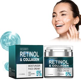 Retinol-Feuchtigkeitscreme, Anti-Aging-Gesichtscreme, Natürliche Anti Aging Retinol Feuchtigkeitscreme, Anti-Falten-Nacht- und Tagescreme mit Retinol für Männer und Frauen Cream