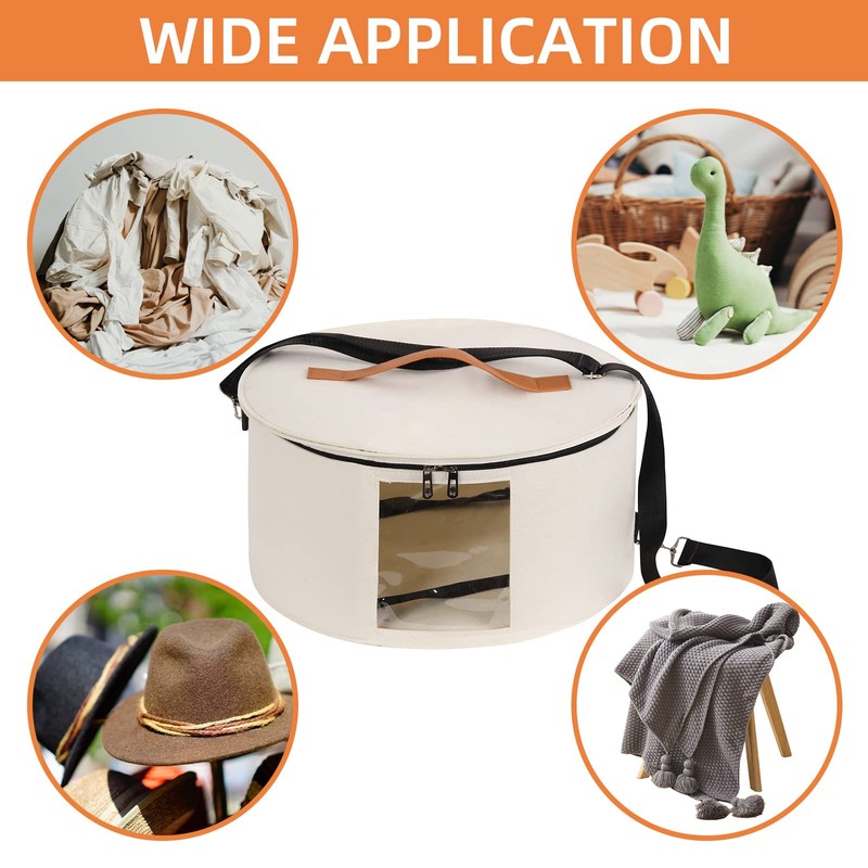 Ohiyoo Hat Box Hat Storage Box 16'' x 8'' Travel