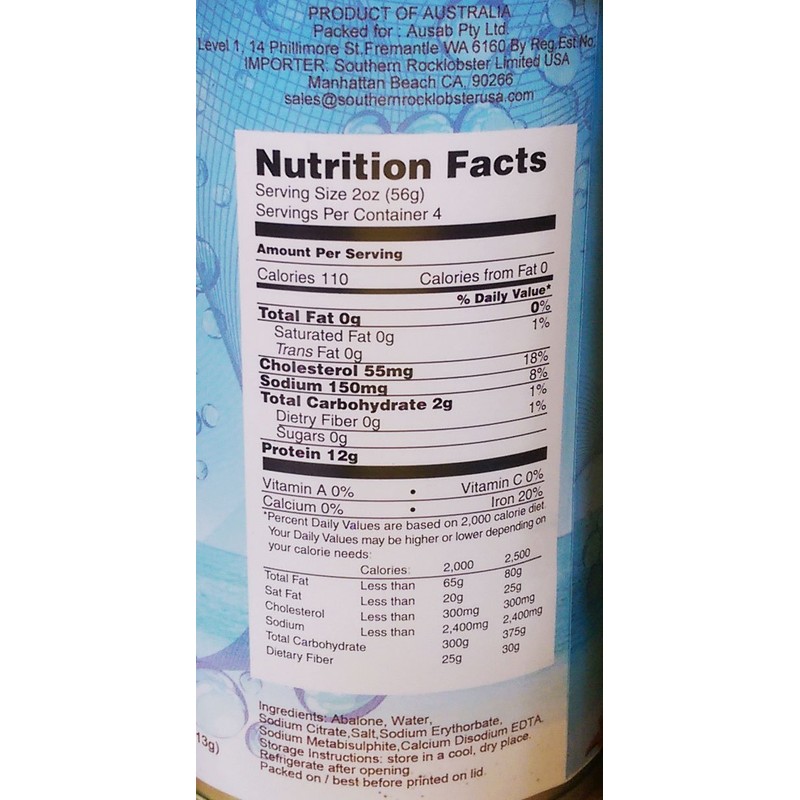 Southsea Australian Abalone Canned 15 oz 澳洲極品鮑魚