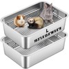 Maxcheck 2 Pcs Large Rabbit Litter Box, Stainless Steel Rabbit