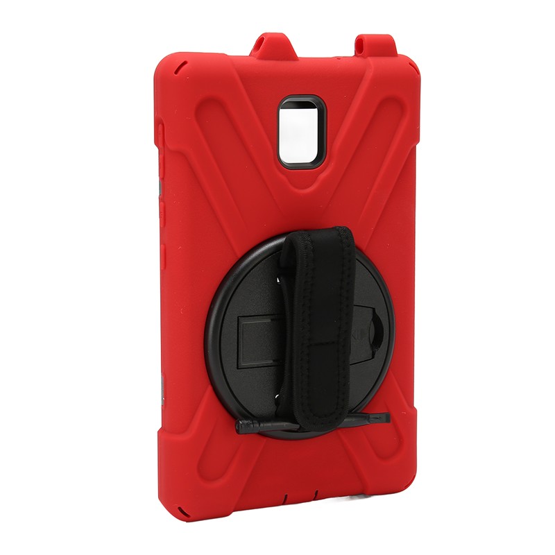Tablet Case Silicone Hard PC Precise Cutouts Adjustable Strap Rotating