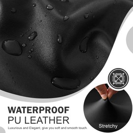 vctops 10 Pieces Waterproof Faux PU Leather Recliner Sofa Covers Stretch Soft 4 Seats Couch Cover Anti-Slip Sofa Slipcover Furniture Protector with Elastic Bottom for Kids Pet(Black,4 Seat)