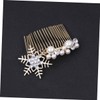 DOITOOL 2 Pcs Alloy Simulated Pearl Snowflake Hair Comb Styling