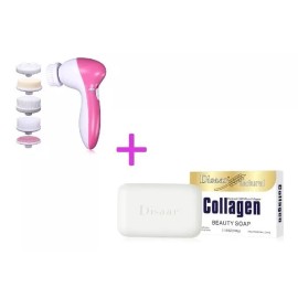 Misorel Cepillo Exfoliador Facial 5 En 1 + Jabón Aclararte Colageno