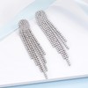 SELOVO Rhinestone Crystal Tassel Long Sparkle Dangle Earrings 2.8"/3.3" Wedding