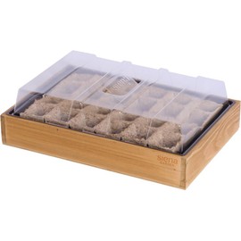 Siena Garden Growing Wood Box with 24 Pots Biodegradable