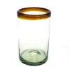 MexHandcraft Amber Rim 14 oz Drinking Glasses (set of 6),