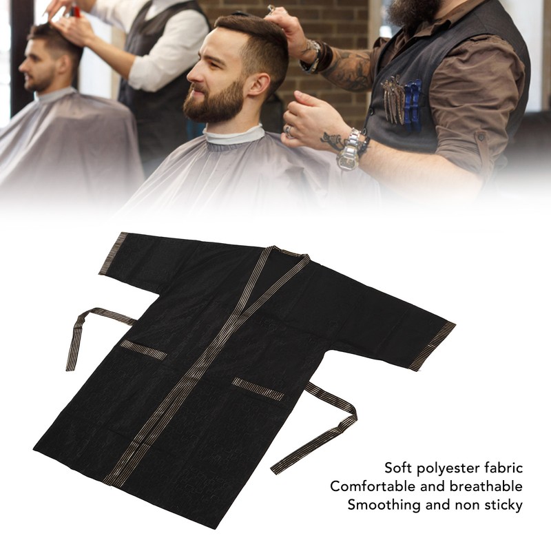 Haircut Gown with Pocket Short Sleeve Professional Belt Grooming Work
