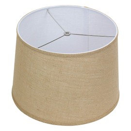 FenchelShades.com Lampshade 14" Top Diameter x 16" Bottom Diameter x 11" Slant Height Fabric Drum Lampshade Spider Attachment (Burlap Natural)