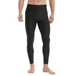 Tesuwel Long Swim Pants for Men UV Sun Protection Swimming Pants Mens Swim Tights for Surf Water Leggings Men Rash Guard Pants Quick Dry Lightweight 1119 Black XL
