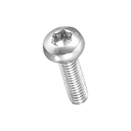 METALLIXITY Pan Head Torx Security Screws Bolts (M4-0.7x14mm) 30Pcs, Button Torx Head Machine Screws 304 Stainless Steel - for Furniture Woodworking Project, Silver Tone
