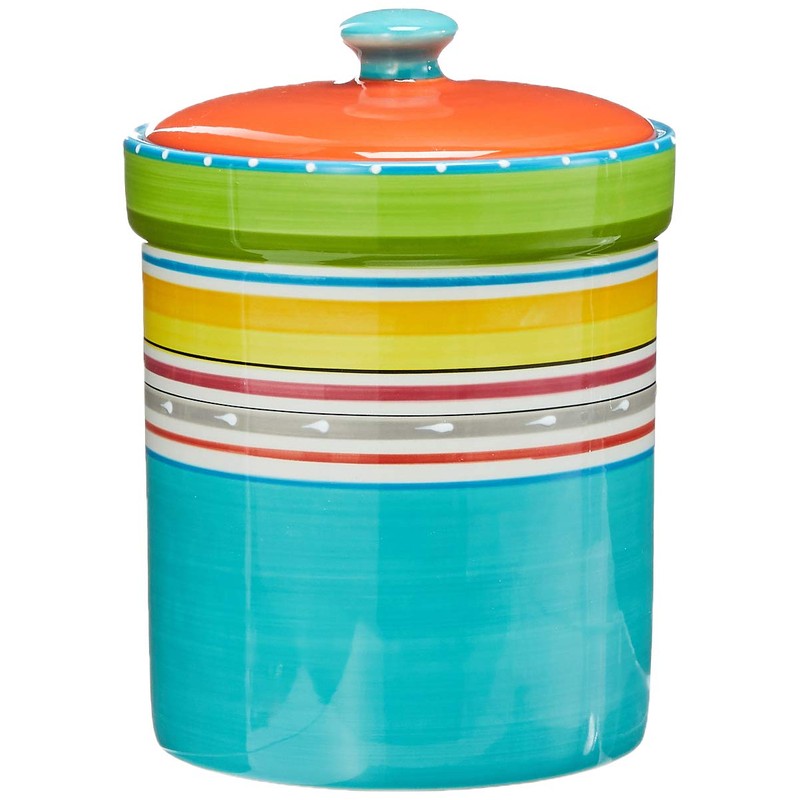 Mariachi 4-Piece Ceramic Kitchen Canister Set – Airtight Colorful Striped
