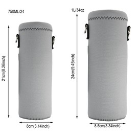AUPET Water Bottle Carrier,Insulated Neoprene Water Bottle Holder Bag Case Pouch Cover 1000ML or 750ML,Adjustable Shoulder Strap, Great for Stainless Steel and Plastic Bottles