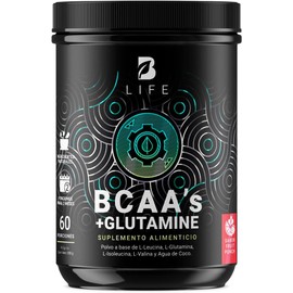 B Life BCAAs con Glutamina en Polvo 60 Porciones Sabor Fruit Punch