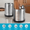 OUZHOU 2 PCS Utensil Holder, Stainless Steel Kitchen Utensils Holder