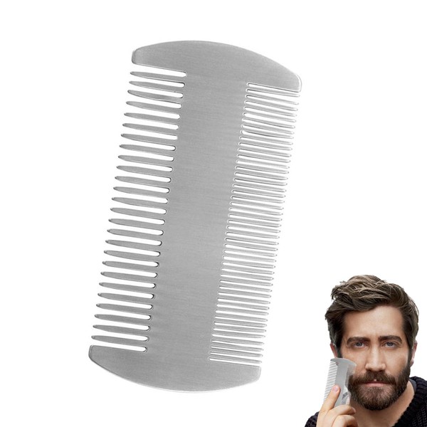 1 Pc Beard Comb Stainless Steel Moustache Combs Pocket-Friendly Mustache