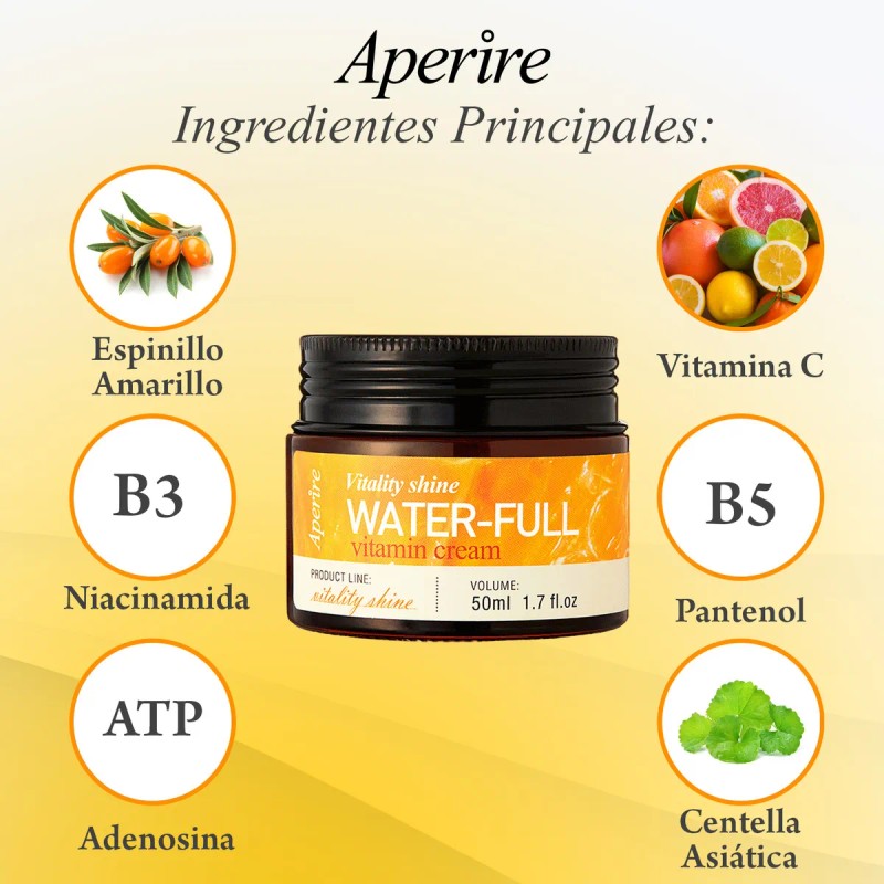 Crema Coreana Vitality Shine Waterful Vitamin C Aperire 50ml Momento