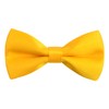 Alizeal Boy's Solid Banded Adjustable Length Pre-tied Bow Tie (Yellow)