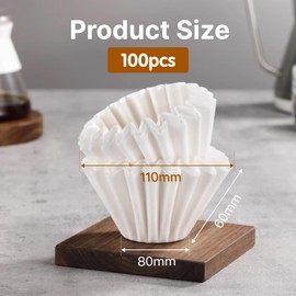 FortuneGlobe Kaffeefilter aus Papier, 100 Stück, 100 Tassen (80/200 mm), für Kaffeemaschinen mit Korbfilter