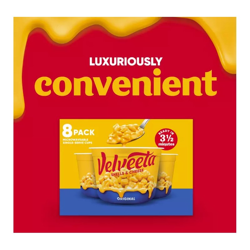 Velveeta Shells & Cheese Original Microwavable - 8 ct Pack,